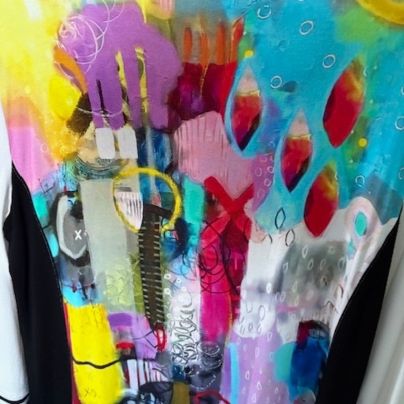 Simply Art by DOLCEZZA sz M long top tunic multicolour abstract art pattern - Picture 13 of 16